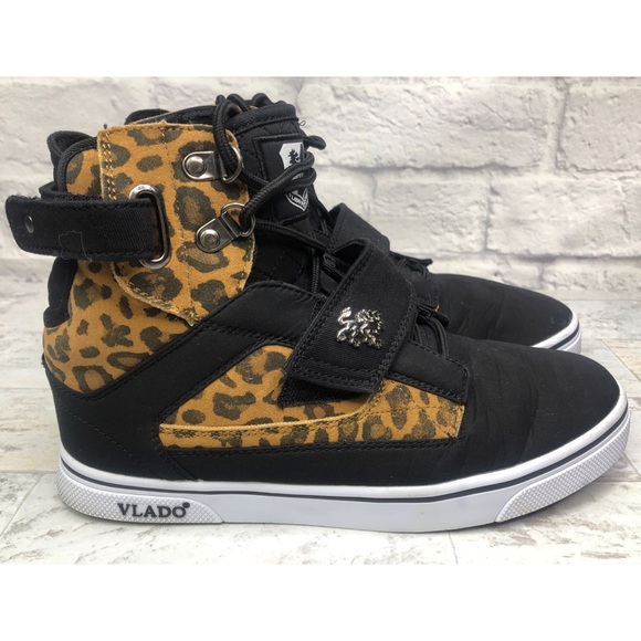 Vlado Black Gold Leopard Print High Top Atlas 2 - Picture 2 of 8
